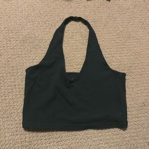 Halter tank top dark green